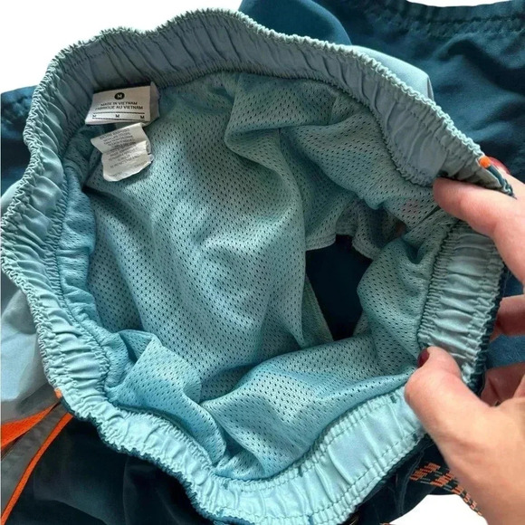 NIKE Men’s Swimming Trunks Size M Blue/Orange/Teal Travel Vacation N209 - Picture 5 of 8